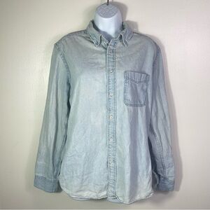 Zara light wash chambray shirt